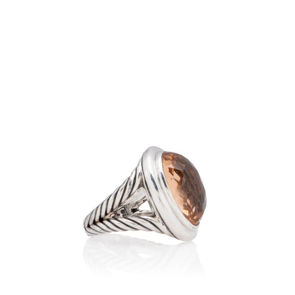 Daivd Yurman Sterling Silver Morganite Oval Ring - Size 6 1/2 - Picture 2 of 4